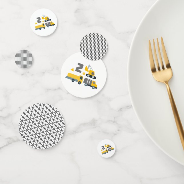 Confeti Partido de Cumpleaños de los Vehículos de Construc (Grupo)