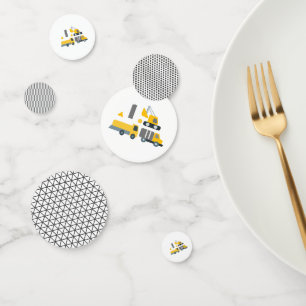 Confeti Partido de Cumpleaños de los Vehículos de Construc