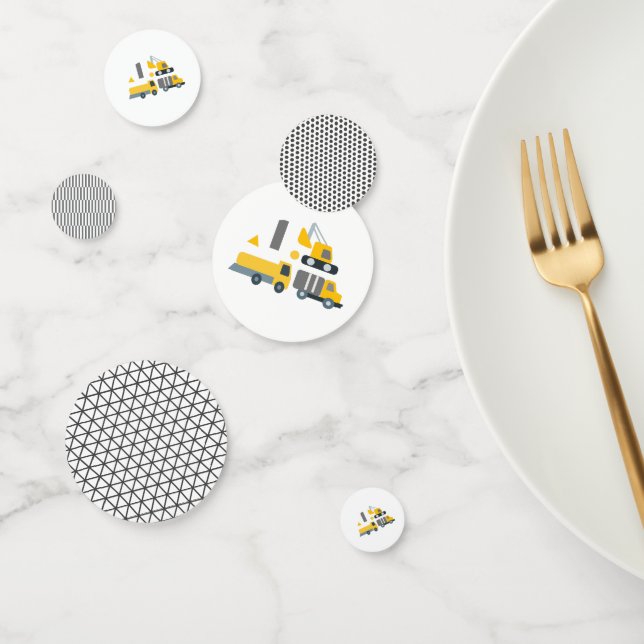 Confeti Partido de Cumpleaños de los Vehículos de Construc (Grupo)