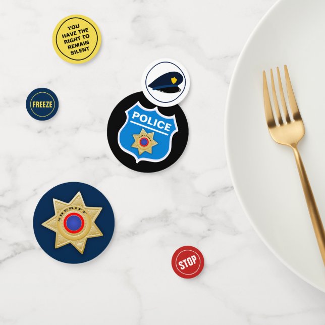 Confeti Partido de Cumpleaños del Tema de la Policía (Grupo)