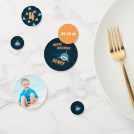 Confeti Partido de cumpleaños del tema del tiburón persona