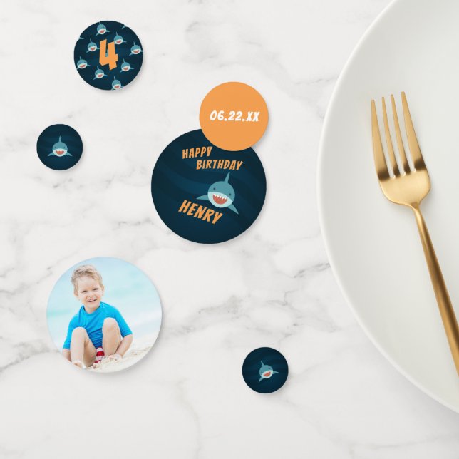Confeti Partido de cumpleaños del tema del tiburón persona (Grupo)
