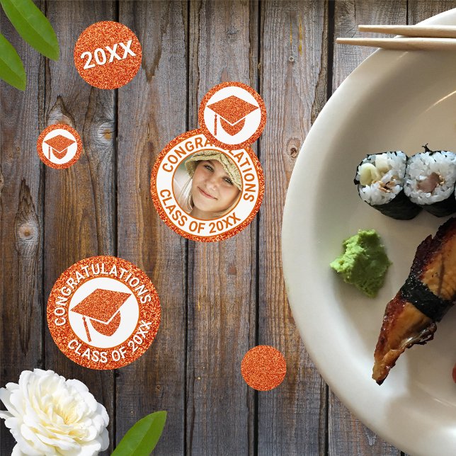 Confeti Partido de Graduación de Foto Grad Glam Naranja Ca (Subido por el creador)