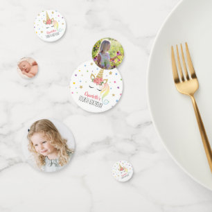 Confeti Partido del cumpleaños de la foto de Cute Magical 