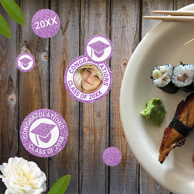 Confeti Partido Grad Glam Purple Cap Photo Graduation (Subido por el creador)