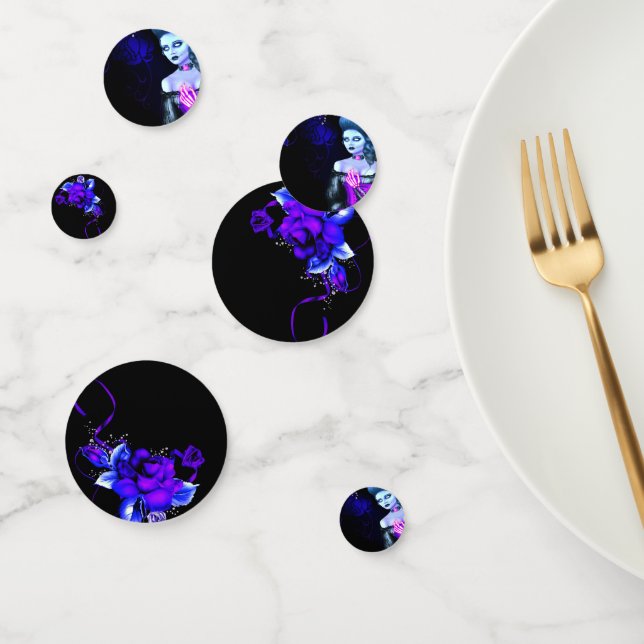 Confeti Partido Halloween Chica del Skeleton Gótico Glow G (Grupo)