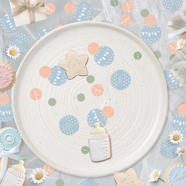 Confeti Pastel Minimalista Clothesline Baby Shower (Pastel Minimalist Clothesline Baby Shower Confetti ©Susanne Sachers - Sunny Mind 🌞)