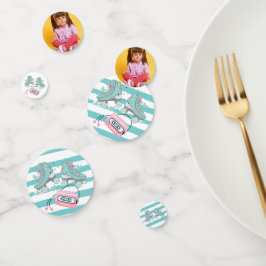 Confeti Patinaje de patinaje sobre patines de patinaje sob