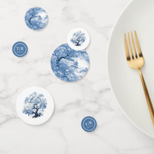 Confeti Patrón Chinoiserie de inspiración porcelana ID1094