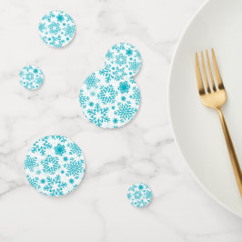 Confeti Patrón de copo de nieve azul