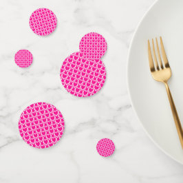Confeti Patrón de Corazones Blancos Rosados