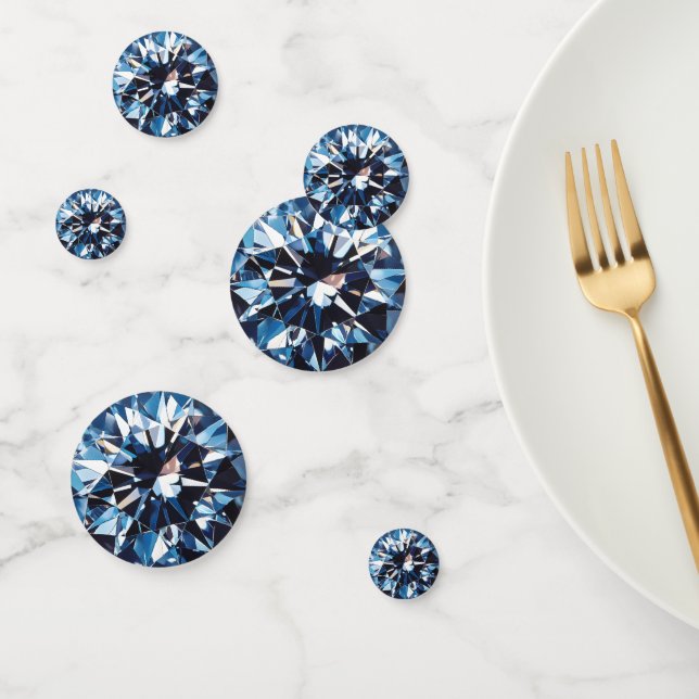 Confeti Patrón de cristal de diamante azul (Grupo)