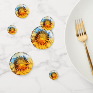 Confeti Patrón de cristal de topacio azul amarillo