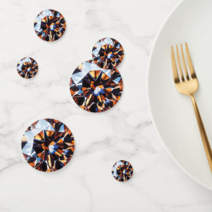 Confeti Patrón de cristal del Naranja de diamantes
