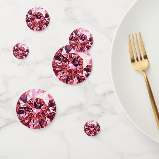 Confeti Patrón de diamantes rosa (Grupo)