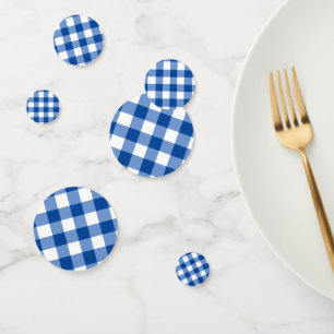 Confeti Patrón de gingham azul