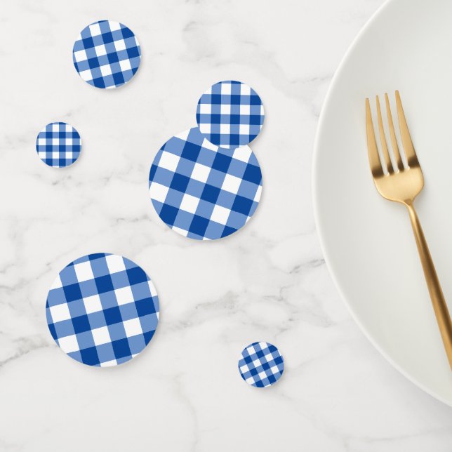 Confeti Patrón de gingham azul (Grupo)