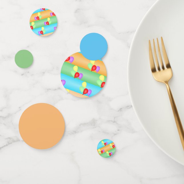 Confeti Patrón de globos de cumpleaños colorido (Grupo)