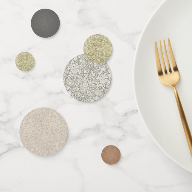 Confeti Patrón floral Sage verde Damasco antiguo (Grupo)