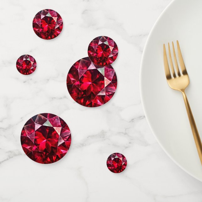 Confeti Patrón Gem de Ruby Rojo Profundo (Grupo)