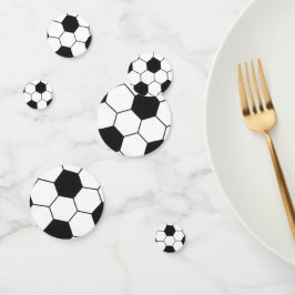 Confeti Patrón Geométrico de Balón de Fútbol Blanco y Negr