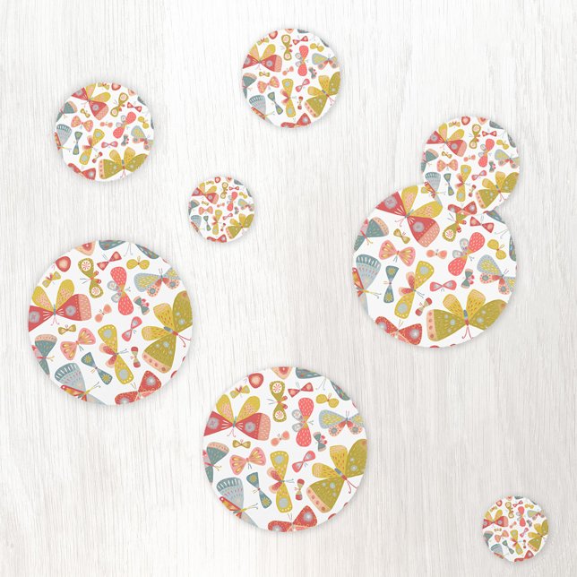 Confeti Patrón moderno de mariposa (Modern pink and green butterfly pattern confetti)