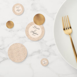 Confeti Patrón Peach and Gold Chevron