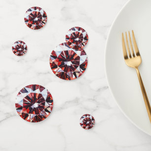 Confeti Patrulla de Diamantes de Cristal Rojo