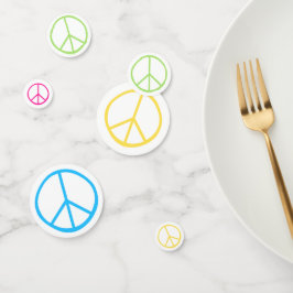 Confeti Peace Sign Blue Yellow Green Pink