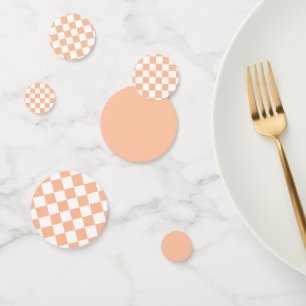 Confeti Peach Fuzz Checkered Gingham Pattern