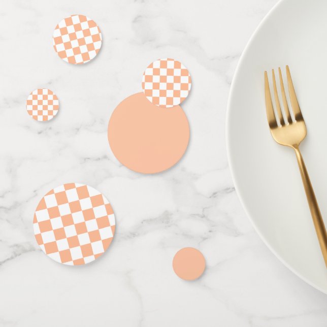 Confeti Peach Fuzz Checkered Gingham Pattern (Grupo)