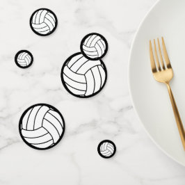 Confeti Pelotas de voleibol deportivas sobre negro