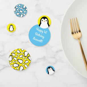 Confeti Penguin Cute Winter 1er cumpleaños Fiesta Decoraci