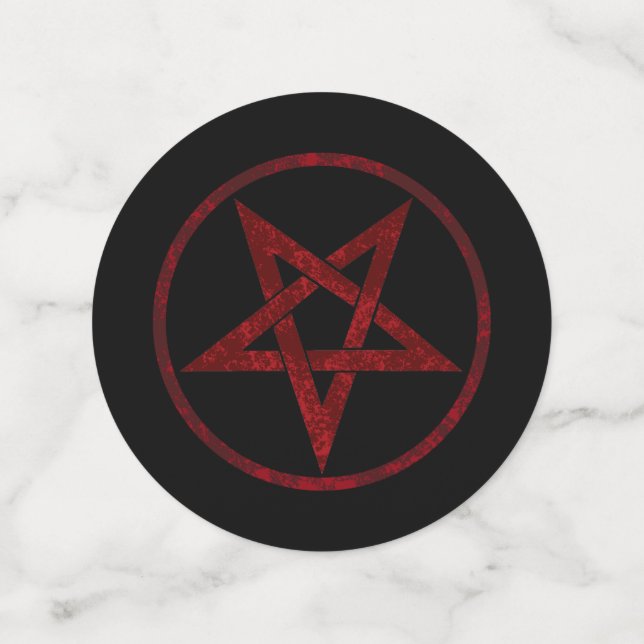Confeti Pentagram del diablo Rojo (Anverso mediano)