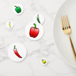 Confeti Peppers con hormigón y pimientos dulces largos