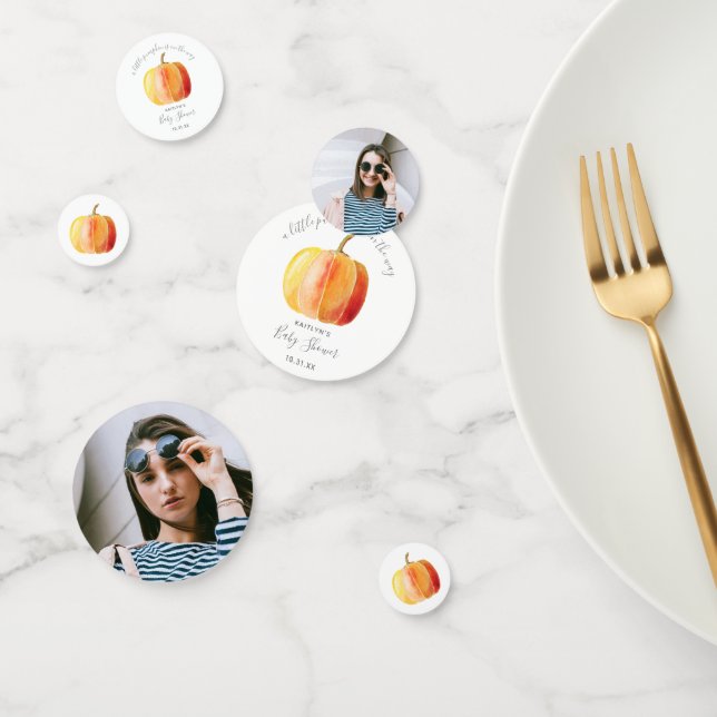 Confeti Pequeña foto de Baby Shower de calabaza (Grupo)