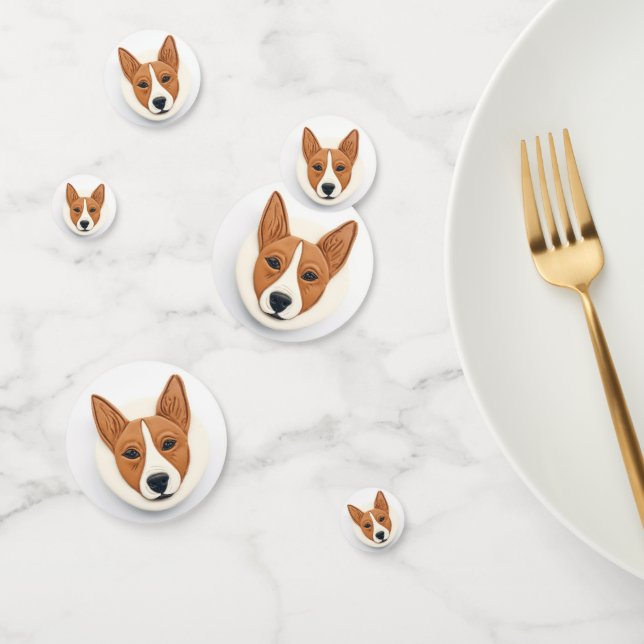 Confeti Perro Basenji Inspirado en 3D (Grupo)