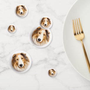 Confeti Perro Collie Áspero Inspirado en 3D