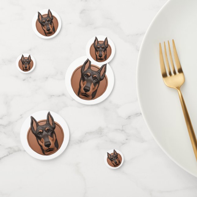 Confeti Perro Doberman Inspirado en 3D (Grupo)