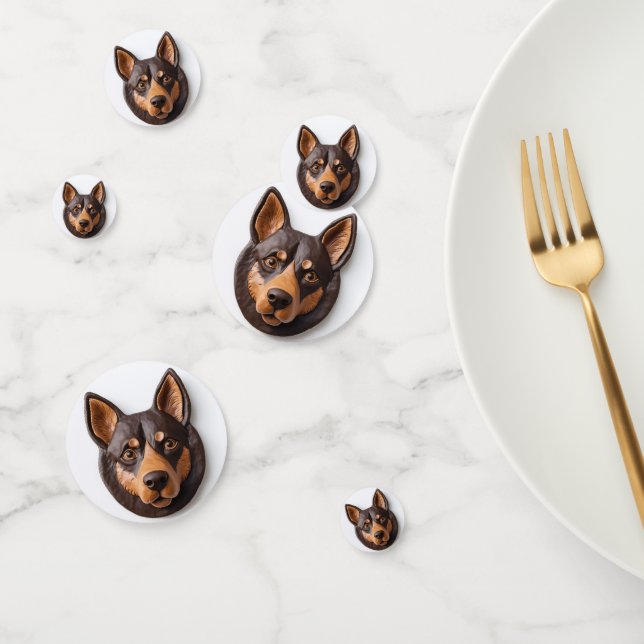 Confeti Perro Kelpie Australiano Inspirado en 3D (Grupo)