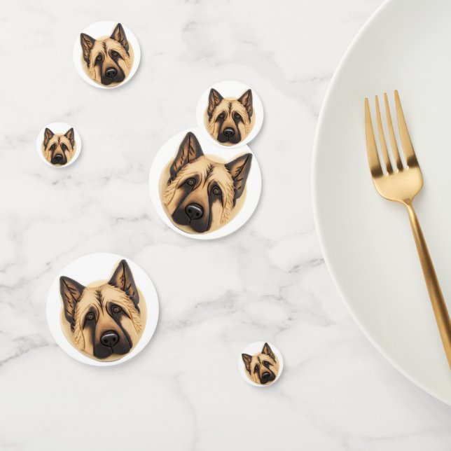 Confeti Perro Pastor Alemán Inspirado en 3D (Grupo)