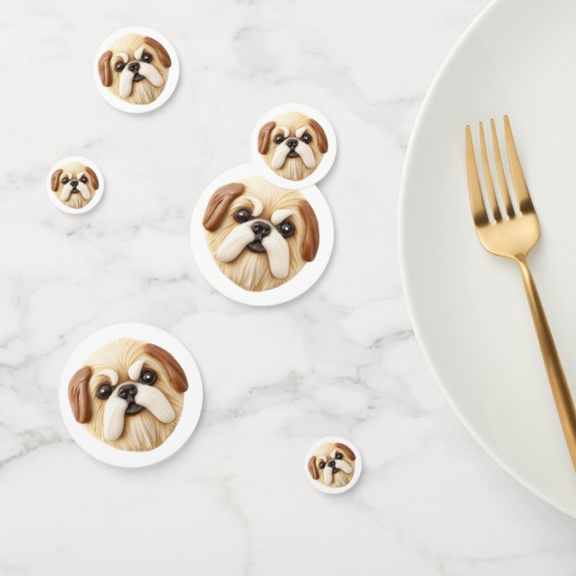 Confeti Perro pequinés inspirado en 3D (Grupo)