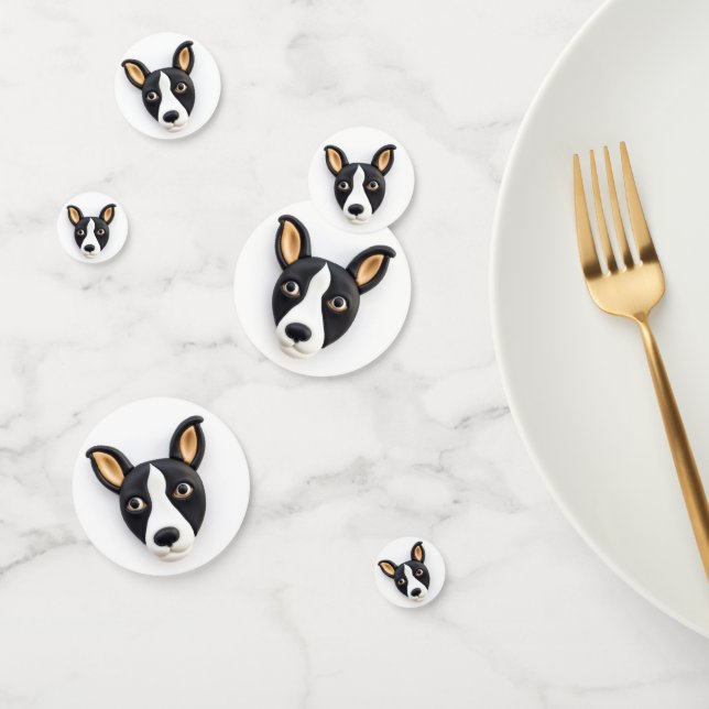 Confeti Perro Rat Terrier Inspirado en 3D (Grupo)