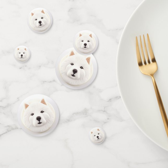Confeti Perro Samoyedo Inspirado en 3D (Grupo)