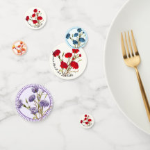 Personalizable Elegante Vintage Floral Red Carnati