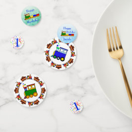 Confeti Personalización de nombre y año Choo Train Cumplea