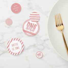 Confeti Personalizado 1º cumpleaños Cute Pastel Rosa Marav