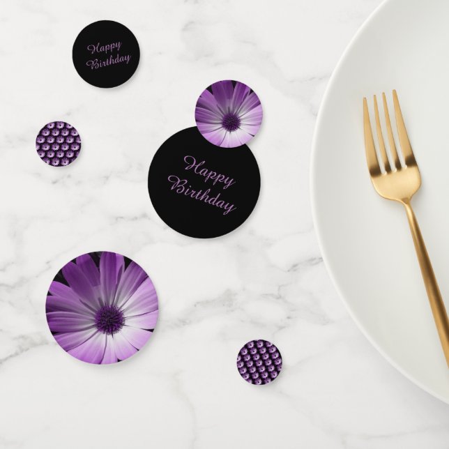 Confeti Personalizado de flores moradas de margarita confe (Grupo)