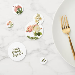 Confeti Personalizado de Flores Vintage año y contexto de 