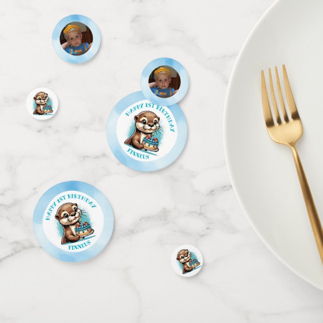 Confeti Personalizado el primer cumpleaños de un chico con (Grupo)